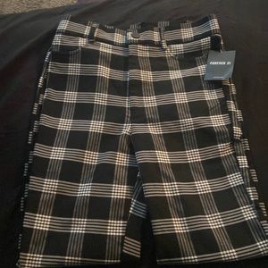 Forever 21 plaid Black & white pants